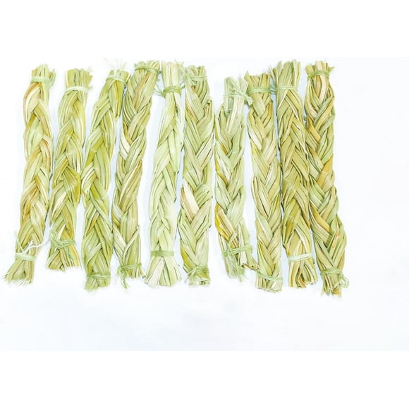 Set of 20 Fresh Sweet Grass for Smudging, Hand-Braided 4"-5" Ceremonial Sweetgrass, Smudging Ritual Supplies, Positive Energy Rituals