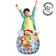 thumbnail image 3 of Alien Storage Toy Bag Chair, Repeating Print of Colorful Robots Mechanical Design of Funny Shapes, Stuffed Animal Organizer Washable Bag, Large Size, Pale Blue and Multicolor, by Ambesonne, 3 of 3