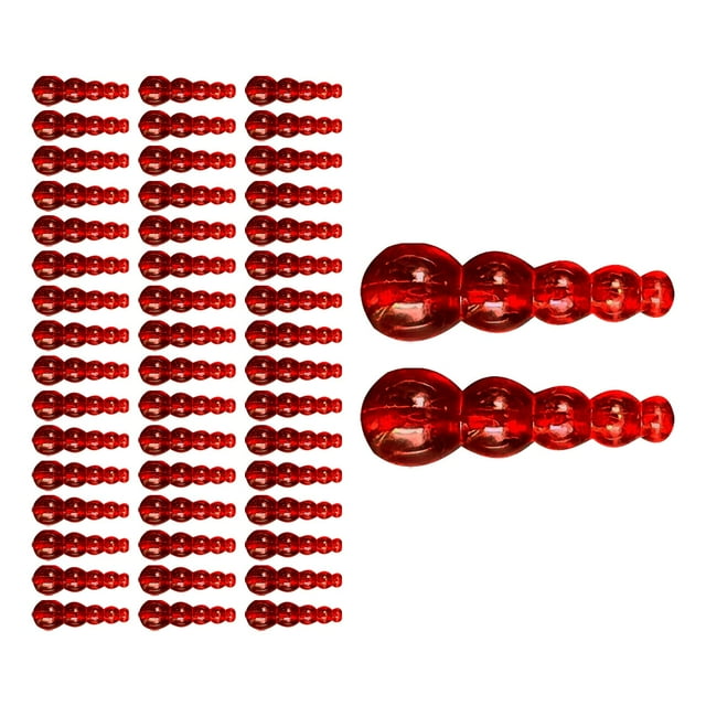 DYNWAVECA Ensemble de 50 Perles de Pêche Empilées, Perles pour Achigan, Leurres de Pêche Compacts pour Eau Salée et Eau Douce, Accessoires de Pêche, Perles Empilables pour Saumon Rouge