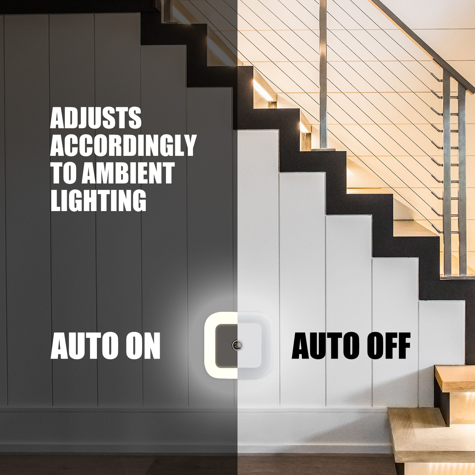 6pcs Auto Light Sensor LED Room Night Light Smart Plug in Wall Lamp for Home Bedroom Kitchen - image 3 of 8