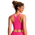 thumbnail image 2 of Top de Bikini CRZ YOGA Racerback con Relleno y Cuello Alto Rosa Talla L, 2 of 3