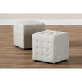 thumbnail image 5 of Baxton Studio Elladio Modern and Contemporary Beige Fabric Upholstered Tufted Cube Ottoman Set of 2, 5 of 6