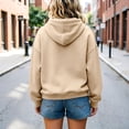 thumbnail image 7 of Tqcoqu Women's Drawstring Hooded Sweatshirt, Oversized Drop Shoulder Pullover With Kangaroo Pocket Ribbed Cuffs Soft Brushed Knit Casual Hoodie, 7 of 7