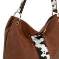 thumbnail image 5 of Montana West Purses for Women Hobo Shoulder Handbags with Zipper, Cow Print-Brown, 5 of 7