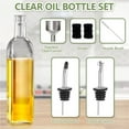 thumbnail image 4 of Juego de 2 botellas dispensadoras de aceite de oliva de vidrio, elegante vinagrera de 17oz/500ml con boquilla vertedora sin goteo, 4 of 9
