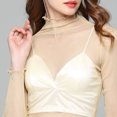 thumbnail image 4 of Camiseta ajustada elástica de manga larga con cuello alto a la moda para mujer, camisetas transparentes tipo pulóver, camisetas sexis de malla para primavera y otoño para mujer, 4 of 5