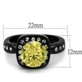 thumbnail image 2 of IP Black(Ion Plating) Stainless Steel Ring with AAA Grade CZ in Topaz for Women Topaz Stone Color Style TK2208 Size 7, 2 of 4