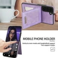 thumbnail image 3 of Dteck Leather Wallet Case for Samsung Galaxy S21+ with RFID Blocking Card Slots Magnetic Button Kickstand Function Business Style Men Women Case For Samsung Galaxy S21+,Purple, 3 of 7