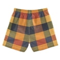 thumbnail image 2 of Autumn Color Plaid Pattern Swim Trunks Quick Dry Beach Pool Board Shorts Lightweight Stylish Print Sizes 2T to XL, 2 of 8