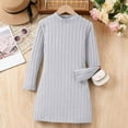 thumbnail image 5 of Girls Slim Fit Bodycon Dress Winter Warm Stretchy Turtleneck Long Sleeve Casual Outfits For Toddlers And Kids With Soft For Daily Wear And Holiday Parties, 5 of 5