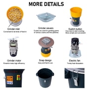 25L Grain Mill Grinder Electric Corn Grinder, Grain mills Mill Flour Mills Molino de Maiz, Farm Home Electric Grinder for Corn Grain Feed, Wheat Grinder with 5 Grinder Sieves+1Wrench