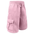 thumbnail image 2 of J. METHOD Men’s Cargo Shorts Active Casual Comfy Workout Gym Elastic Drawstring Fleece Pockets Sweat Pants NEMP07 Pink 5XL, 2 of 6