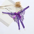thumbnail image 3 of Thin G-String Open Crotch Transparent Thongs T Embroidered Underwear Women, 3 of 7
