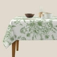 thumbnail image 4 of Spring Sage Green Floral Tablecloth Square 60 x 60 Inch Chioniserie Flowers Table Cloth Polyester Fabric Vintage Farmhouse Table Cover for Kitchen Party Dining Picnic Outdoor Decor, 4 of 6