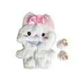 thumbnail image 6 of Vaveren Plush Doll Clothes Clothing Doll Animal Cosplay Costume Dress up Hooded Jumpsuit White, 6 of 8