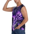 thumbnail image 3 of Balery Purple Pattern White Tiger Camisetas sin mangas para hombre, absorbe la humedad y protege contra el mal olor.-Medium, 3 of 7