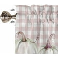 thumbnail image 5 of Fall White Pumpkin Kitchen Curtains and Valances Set, Rod Pocket Curtains Tier Farmhouse Window Curtains 36 Inch Length, Thanksgiving Pink Cute Flowers Plaid 3 Piece Kitchen Curtains Set, 5 of 6