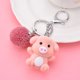 thumbnail image 2 of Llavero creativo de cerdito, objeto de la suerte, Material flocado acrílico a través de colgante de silicona, cerdo del zodiaco, rosa, 2 of 4