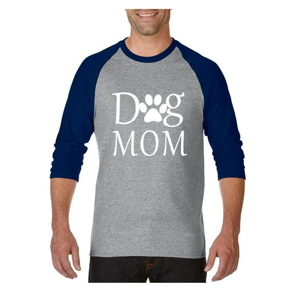 MmF - Mens Raglan Sleeve Baseball T-Shirts, up to Size 3XL - Dog Mom