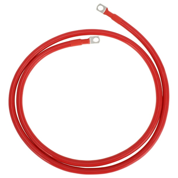 Cables de batería de inversor de 2 AWG de 3/8" Lug, cobre estañado, 1 pieza, rojo, 5.5 pies