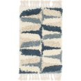 thumbnail image 1 of Unique Loom Hygge Shag Geometric Plush & Cozy Rug 2' 2 x 3' Rectangle Blue/Ivory, 1 of 1