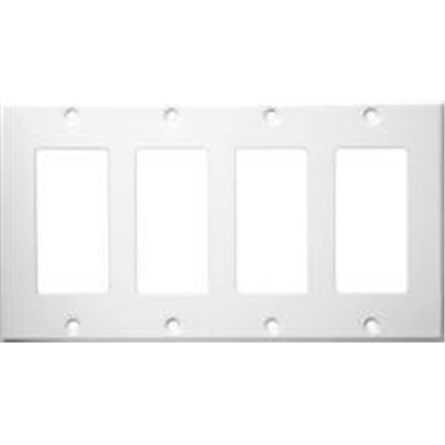 Stainless Steel Metal Wall Plates 4 Gang Decorator GFCI White