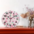 thumbnail image 2 of Coolnut Cute Hand Drawn Pink Hibiscus and Fruits Round Wall Clock, Battery Operated Silent Non Ticking Desk Clock for Home Bedroom Kitchen Office School Wall Clock 9.9 Inch Home Decor, 2 of 6