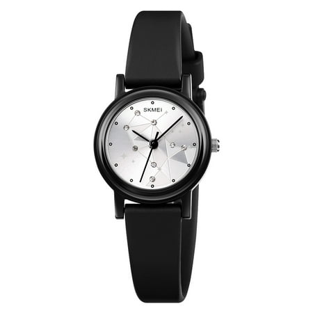 SKMEI Women'S Watch Women'S Waterproof Ultra-Thin Quartz Watch Fashionable Girl Gift Watch, Pu Strap
