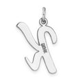thumbnail image 3 of 14K White Gold Large Size Fancy Script Design Letter K Initial Pendant, 3 of 6