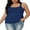 Blue, variant on Beautyin Plus Size Tank Top for Women Adjustable Spaghetti Wide Straps Sleeveless T-shirts Cami