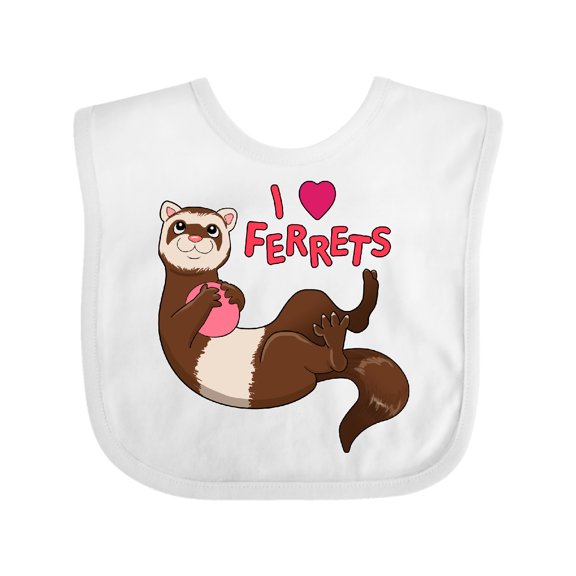 Inktastic I Love Ferrets Boys or Girls Baby Bib