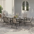 thumbnail image 3 of Gaderth Patio Chairs Set of 6, Outdoor Stackable Dining Chairs With Textilene Fabric, High Back All Weather Deck Chairs With Steel Frame and Armrests for Backyard Poolside Garden Balcony, 3 of 8