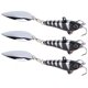 thumbnail image 2 of Señuelos de pesca artificiales con lentejuelas, cebo duro giratorio de aluminio para pesca de tiro largo, negro y rojo, 3 uds., 2 of 5