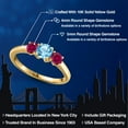 thumbnail image 2 of Gem Stone King 10K Yellow Gold Swiss Blue Topaz and Red Created Ruby Engagement Ring for Women | 1.15 Cttw | Round 5MM | Gemstone November Birthstone | Size 8, 2 of 6