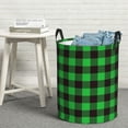thumbnail image 6 of Susaid Buffalo Plaid Green Black Print Waterproof Oxford Cloth Storage Circular Laundry Hamper BasketCapacity for Home-Small, 6 of 6