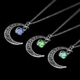 thumbnail image 4 of Luminous Moon Necklace Stone Pendant Necklace Halloween Fluorescent Necklace Glow in The Dark Accessories for Women, 4 of 6