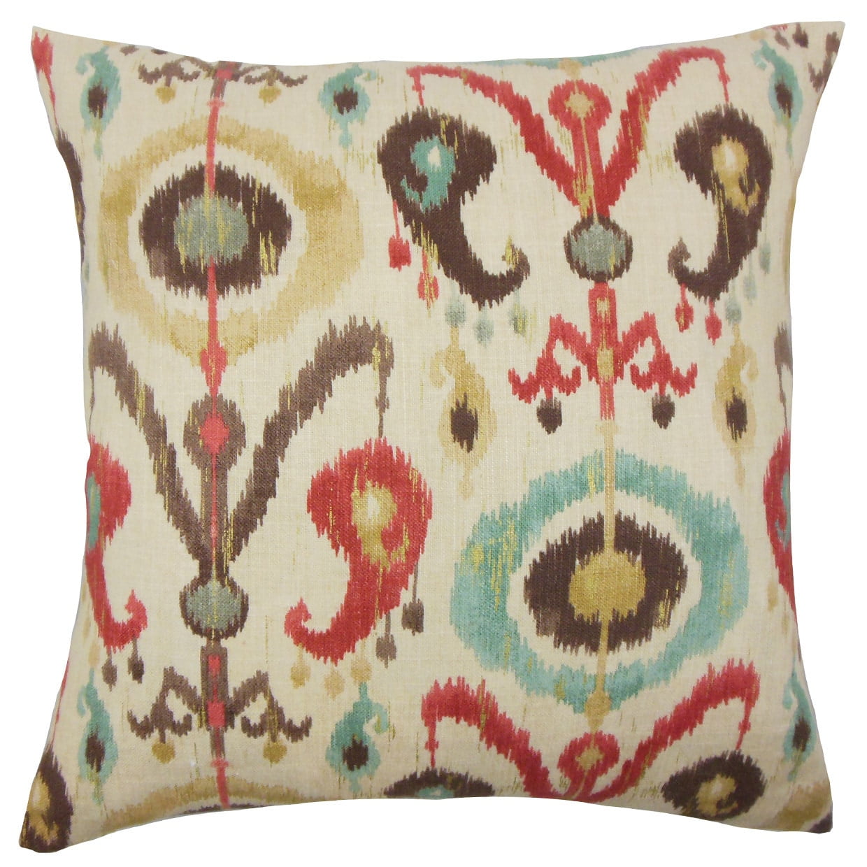 The Pillow Collection Sakon Ikat Bedding Sham Red Brown European//26 x 26