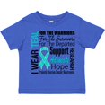 thumbnail image 3 of Inktastic Ovarian Cancer I Wear Teal Ribbon Tribute Boys or Girls Toddler T-Shirt, 3 of 5