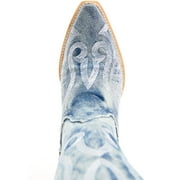 Dan Post Womens Women'S Denim Darlin' Tall Western Boot Snip Toe Blue 9 1/2 M US