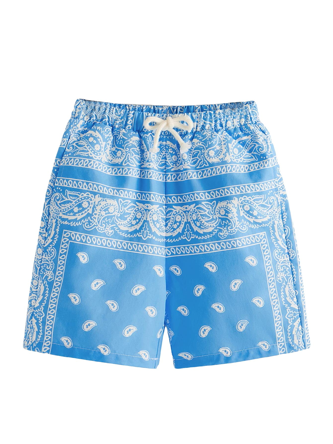 SOLY HUX Boy's Summer Boho Paisley Print Drawstring High Waisted Shorts ...