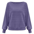thumbnail image 6 of Women's Long Sleeve Solid Color Shirts Oversized Batwing Knit Tops Crew Neck Casual and Trendy Pullover Top Winter Fashion Outfits, 6 of 9