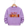 thumbnail image 4 of Weebloom Kids Thanksgiving Crewneck Sweatshirt Pumpkin Pullover Fall Winter Tops Boys Girls Holiday Sweatshirt Purple, 4 of 4