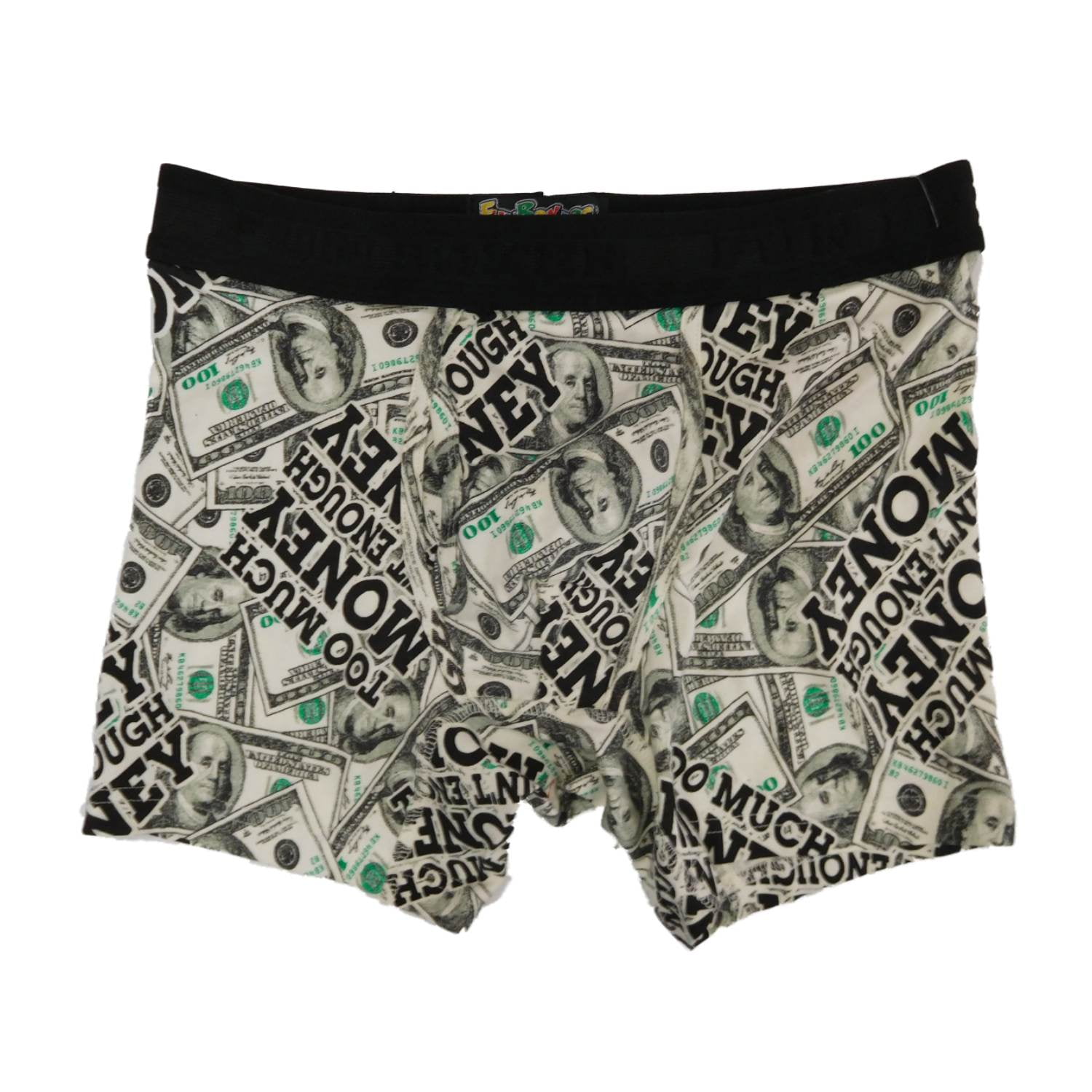 Fun Boxers Mens Too Much/Ain't Enough Money 100 Dollar Bill Boxer