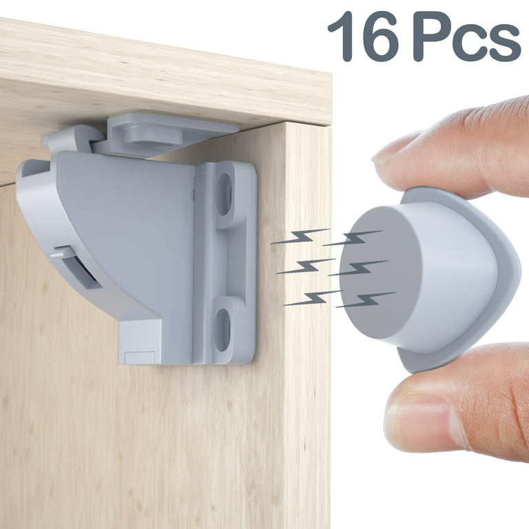 TYRY.HU Upgraded Child Safety Magnetic Cabinets Locks(16 Locks+2 Key) for  Kitchen Cupboards & Drawer,Invisible Baby Proofing Child Safety Locks with