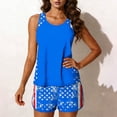 thumbnail image 4 of Women's 4th of July Tankini Swimsuit with Built-in Bra, Americans Flags Print Racerback Tank Top and Shorts with Pockets, Modest Bathing Suit, 4 of 7