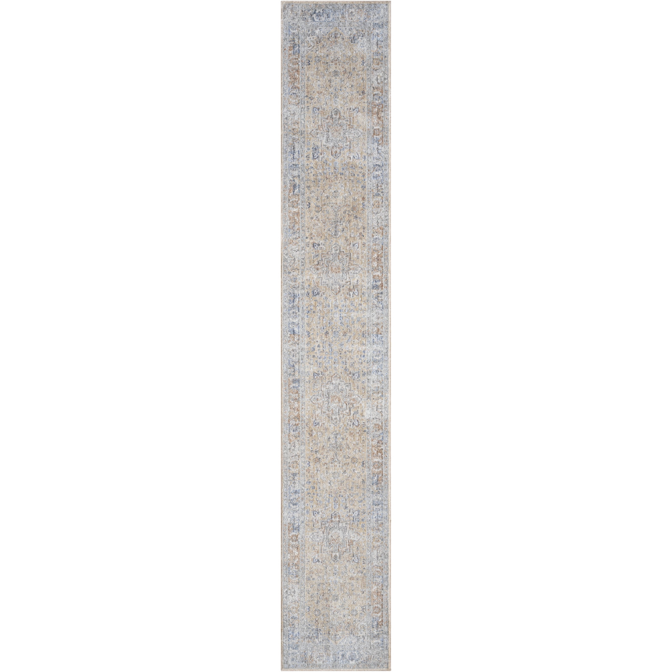 Nourison Elegant Heirlooms 2'2" x 8' Grey Gold Vintage Indoor Rug