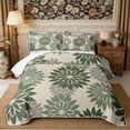 thumbnail image 2 of Manfei Botanical Flower Dahlia Twin Quilt Set 2 Pieces,Spring Garden Twin Coverlet Set,1 Bedspread and 1 Pillowcase, 2 of 7