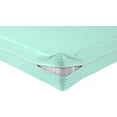 thumbnail image 5 of 100% Egyptian Cotton L Shape Zipper Mattress Cover, 800 TC, 6 Inch Deep Pocket Cal King Size (72x84), Stripe Aqua Blue, 5 of 6