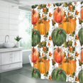 Fall Pumpkin Shower Curtain Autumn Thanksgiving Day Harvest Orange