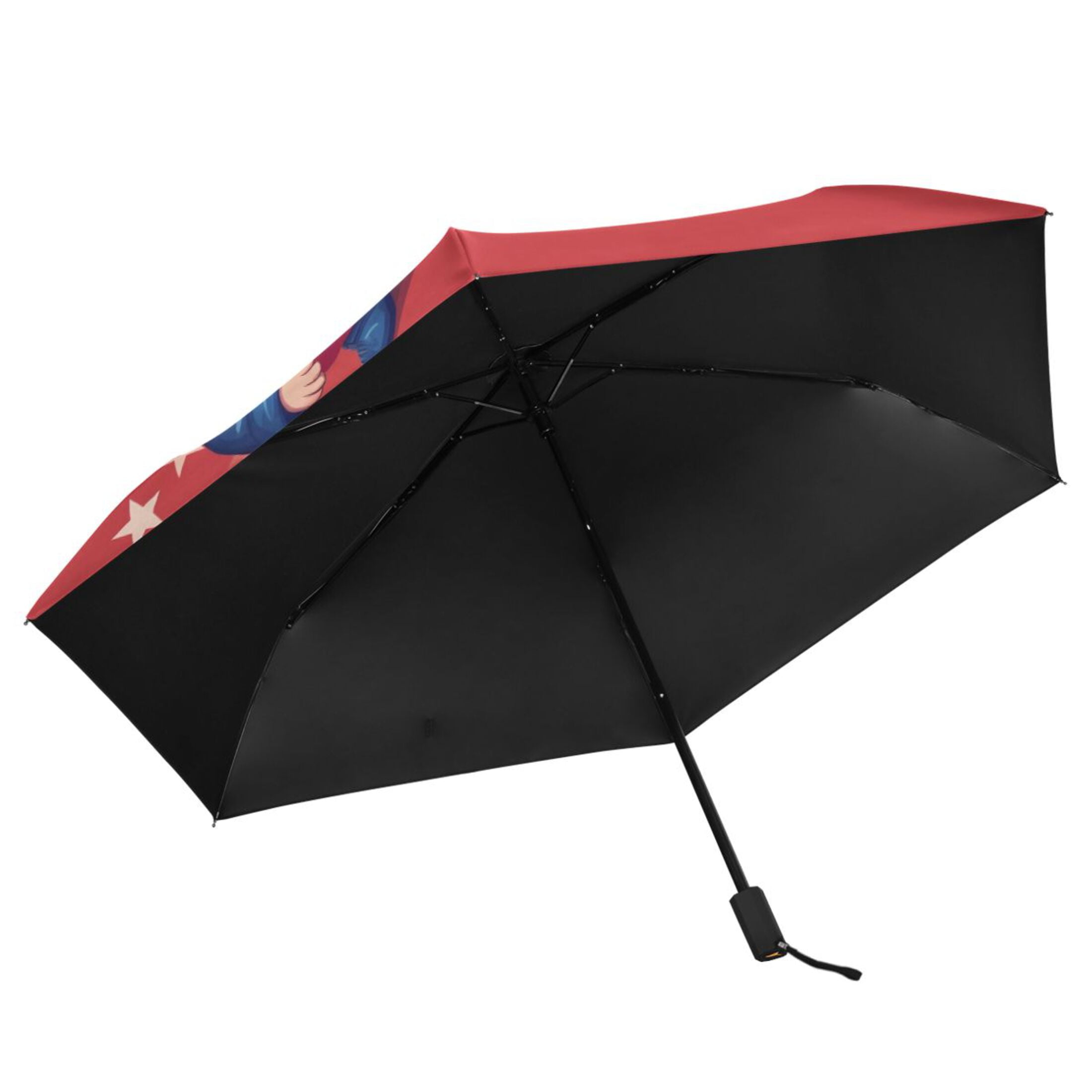 Dwarf with American Flag Hat Compact Sun Umbrella Windproof Travel Umbrellas for Rain Strong Portable UV Protection